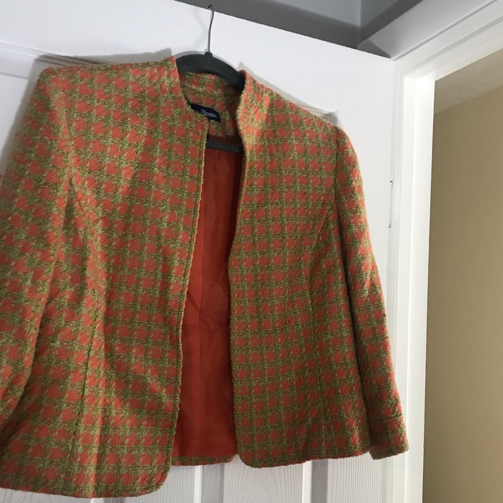 Evan-Picone Green and orange blazer